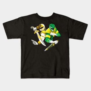 Green and White Power Rangers Kids T-Shirt